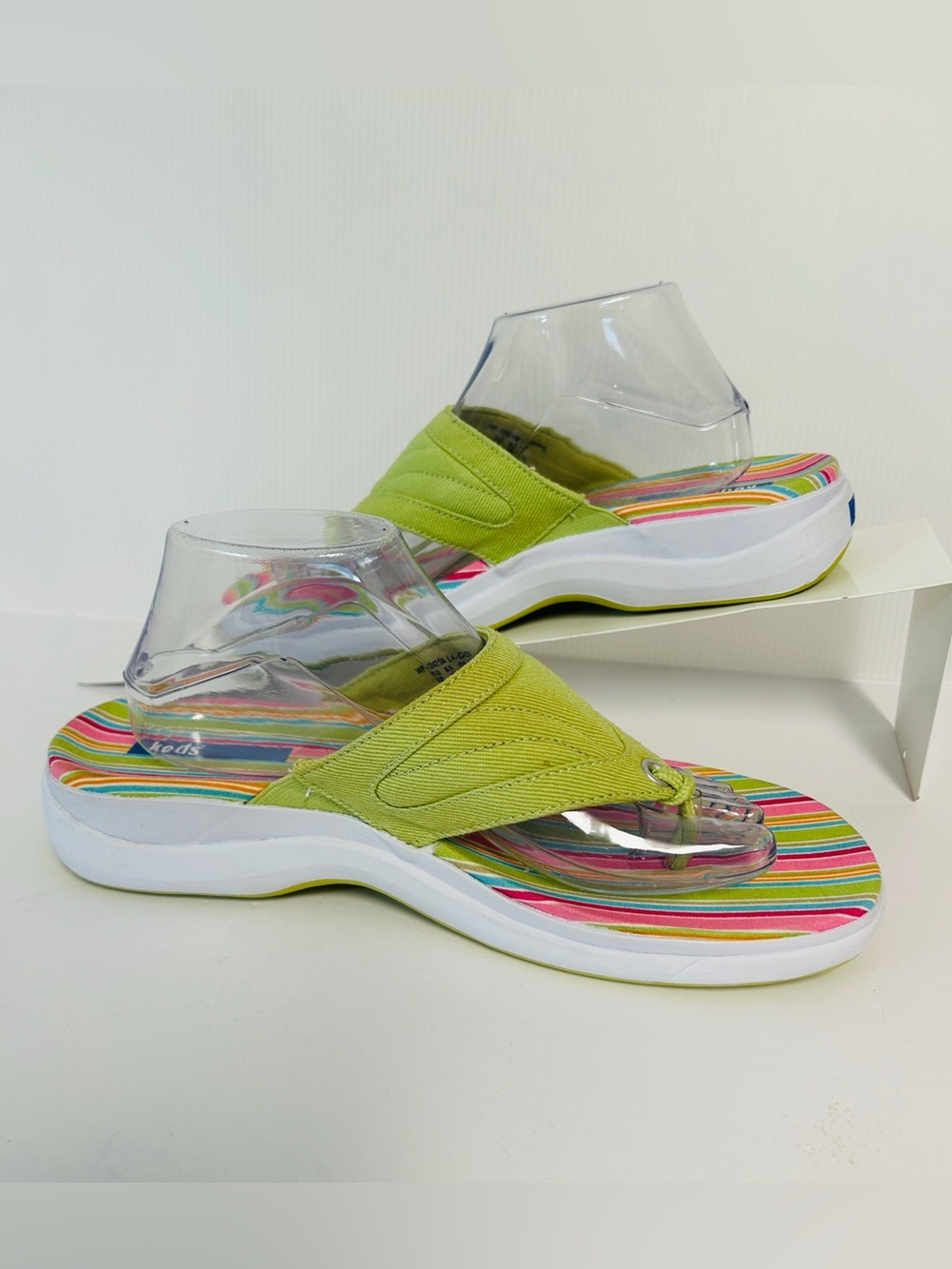 Keds Summer Platform Thong Style Vibrant Multicolored Striped Sandals Womens 11